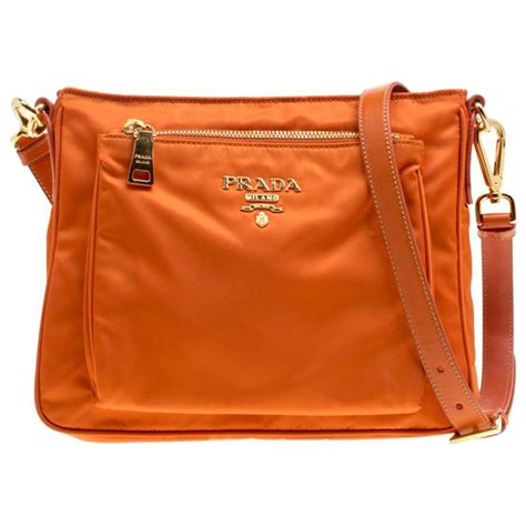 prada nylon orange bag|pre owned Prada nylon bag.